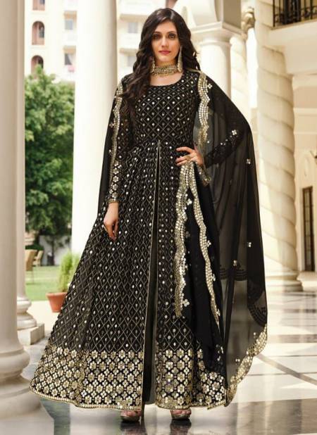 Black Colour Senhora Moksa Fancy Latest Designer Georgette Anarkali Suit 2071